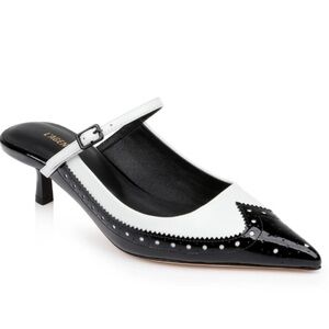 L'AGENCE Black and White Elle Pointed Pumps